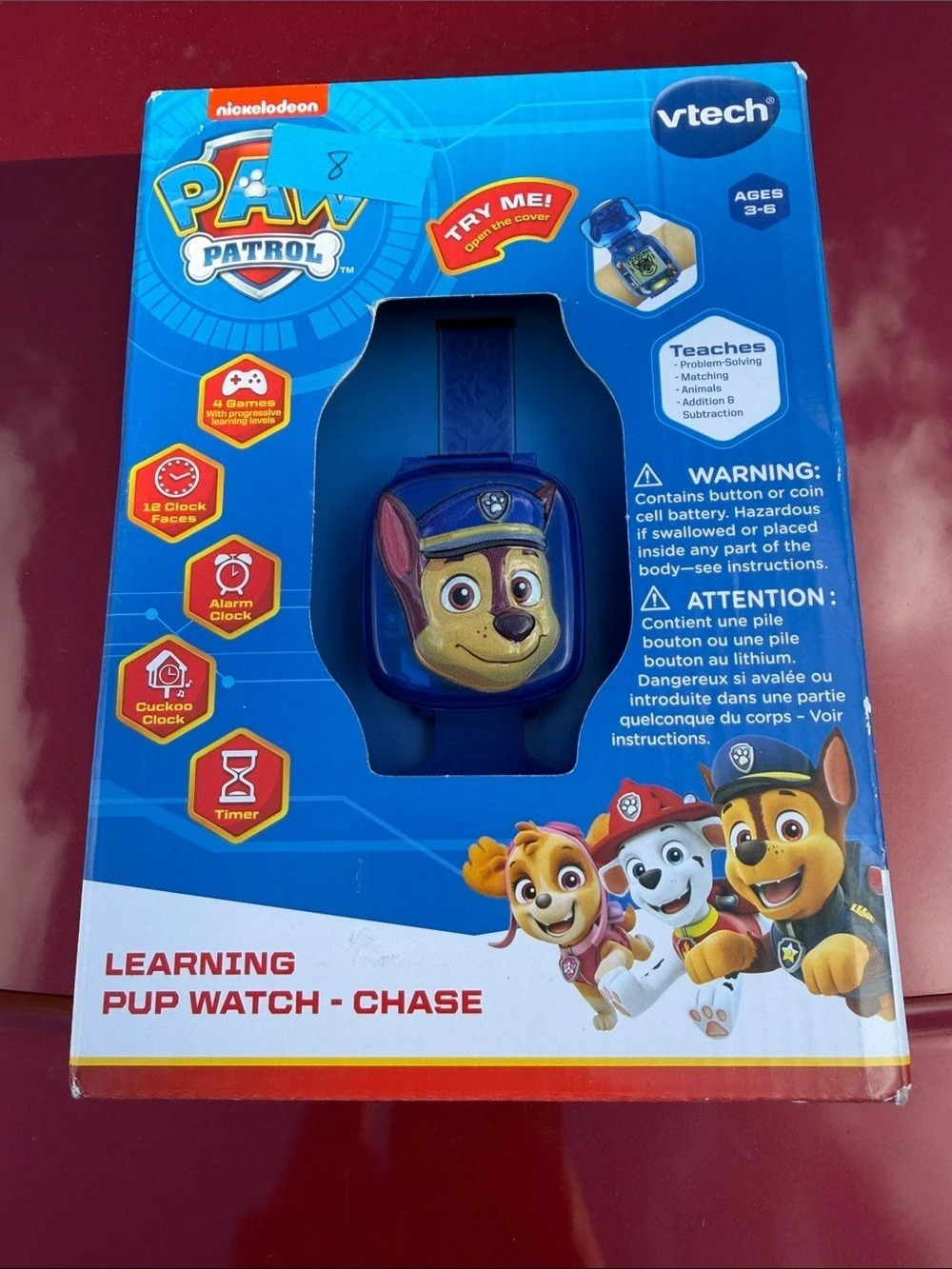 VTech PAW Patrol Learning Pup Watch - Chase Blue Learning Watch NWT